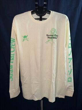 Roronoa Zoro One Piece Long Sleeve Graphic Tee XL Anime Pirate Hunter